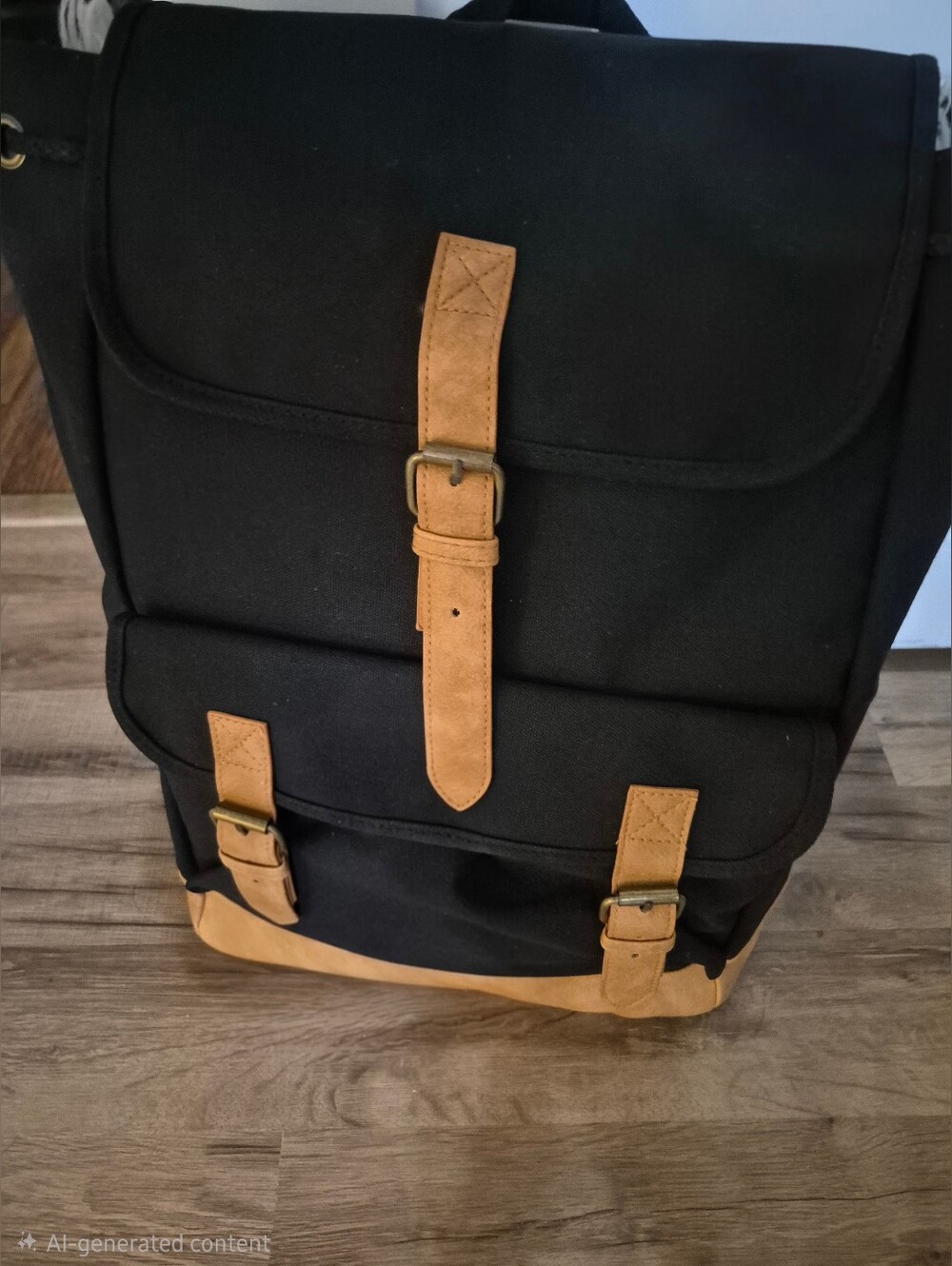 DSW Black Canvas/Brown Trim (LARGE) Backpack. NWT!